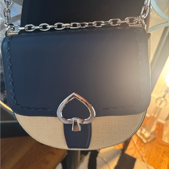 Kate Spade Robyn Medium Leather/Straw Crossbody - Picture 2 of 12